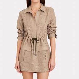 Solid and stripe beige tunic